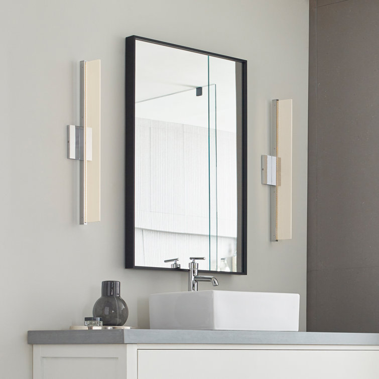 Nightshade Black Ultra-Thin LED Bath Bar with Frosted Acrylic