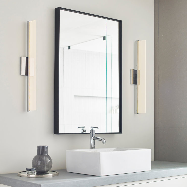 Nightshade Black Ultra-Thin LED Bath Bar with Frosted Acrylic