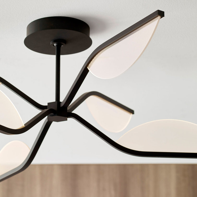 Belterra Matte Black 30" LED Chandelier with Acrylic Shade