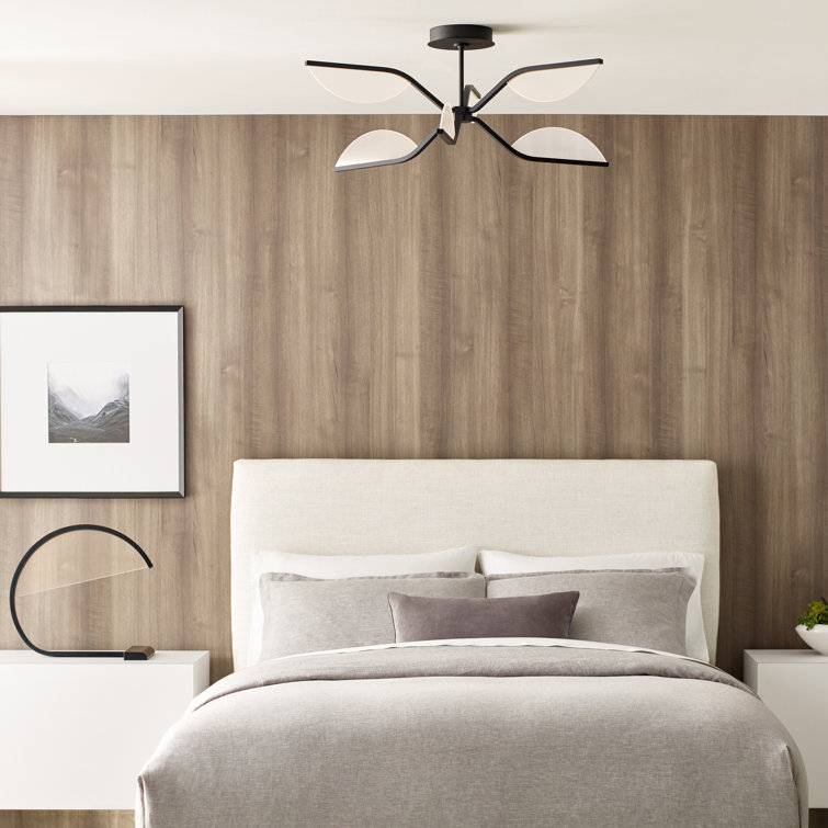 Belterra Matte Black 30" LED Chandelier with Acrylic Shade