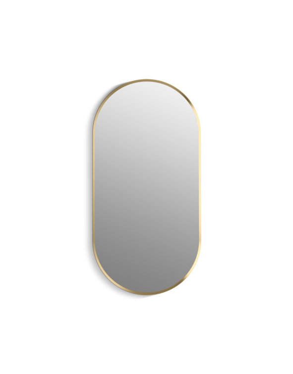 Moderne Brushed Gold 60" x 22" Full Length Vanity Mirror