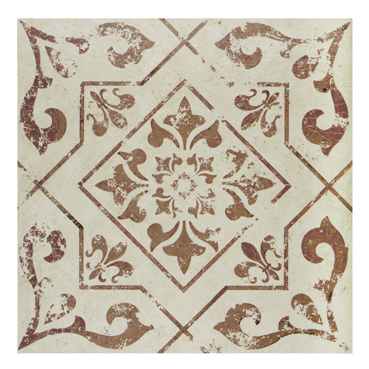 Retro Tan and Taupe 12'' x 12'' Vinyl Peel and Stick Floor Tiles
