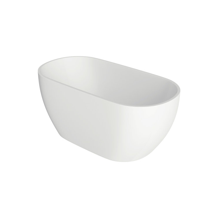 59'' White Oval Freestanding Acrylic Soaking Bathtub