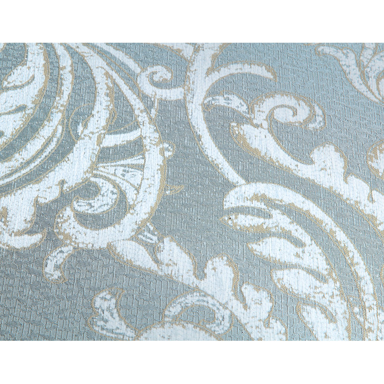 Elegant 85'' Light Gray Linen Sofa with Champagne Wooden Trim