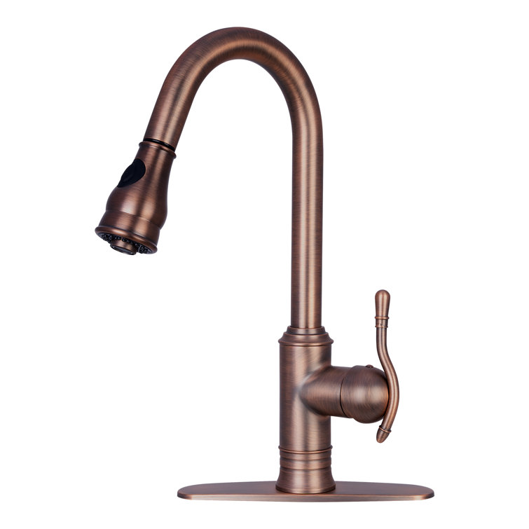 Antique Bronze Pull-Down Kitchen Faucet with Sprayer