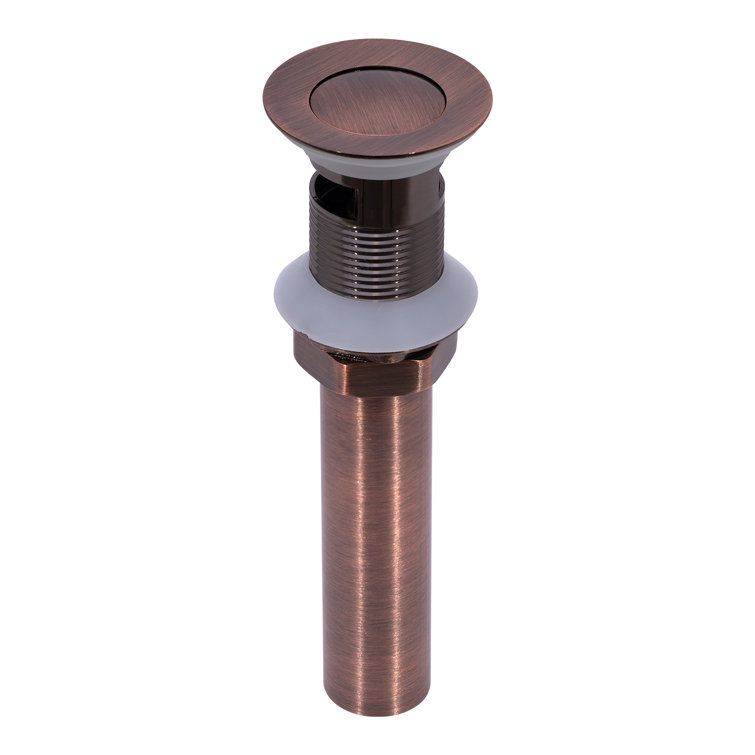 Antique Copper Pop-Up Bathroom Sink Drain with Overflow