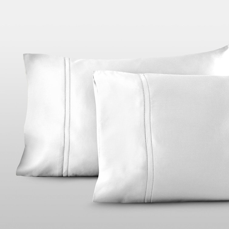 White Egyptian Cotton Standard Pillowcase Set with Envelope Closure