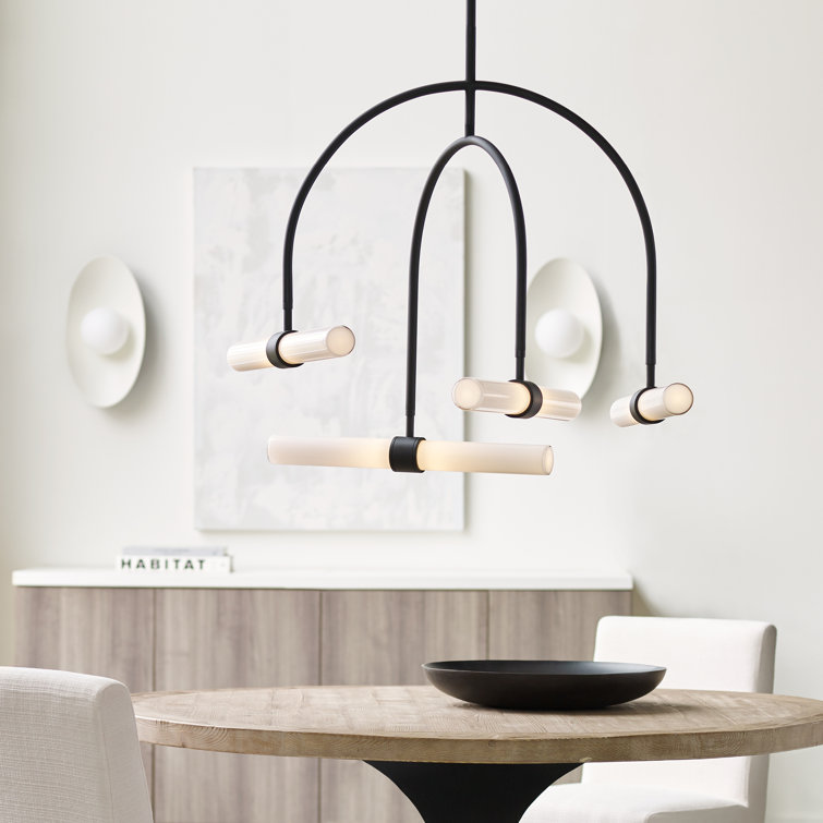 Nightshade Black LED Chandelier 4-Light Integrated 32W