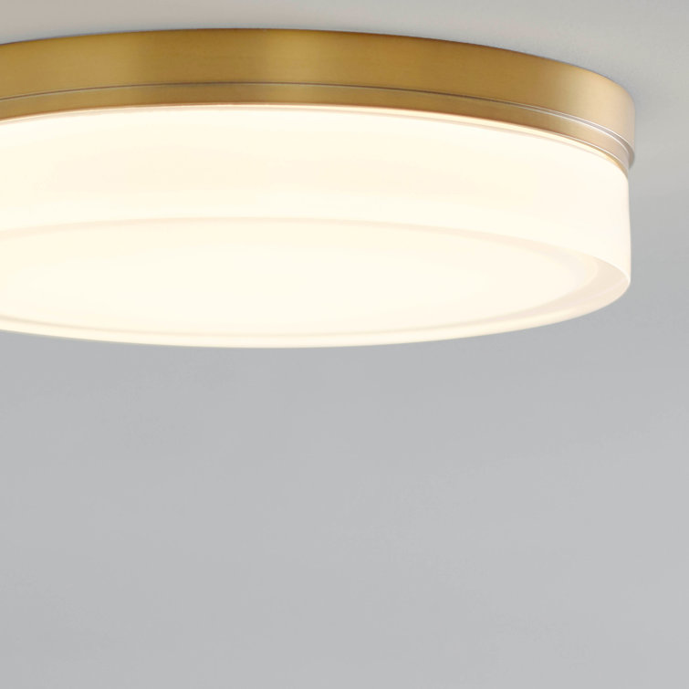 Antique Bronze LED Flush Mount with Glass Shade