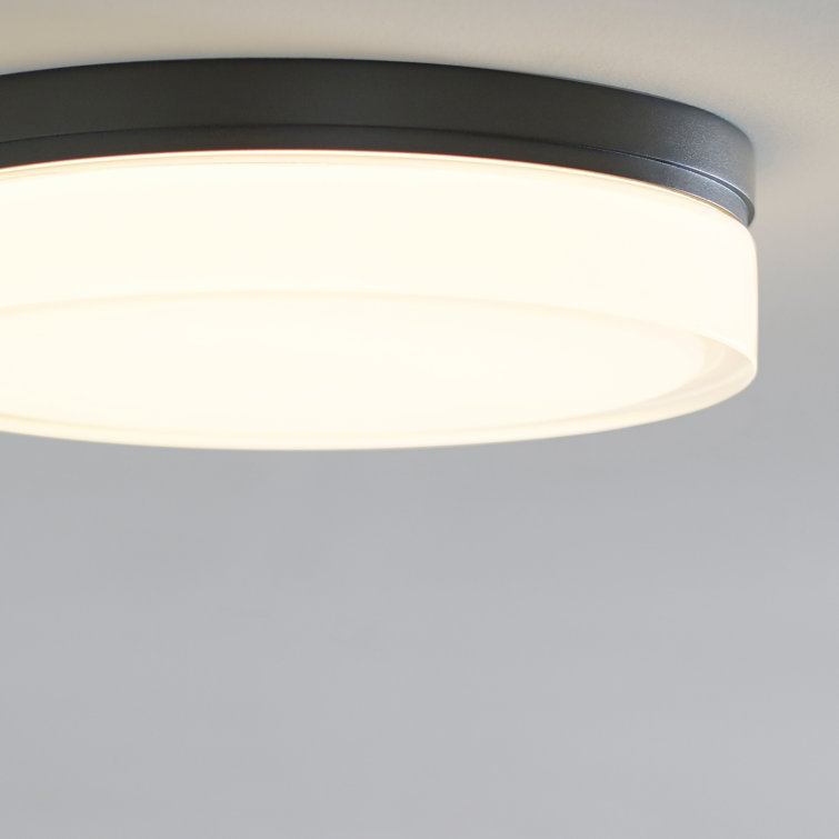 Antique Bronze LED Flush Mount with Glass Shade