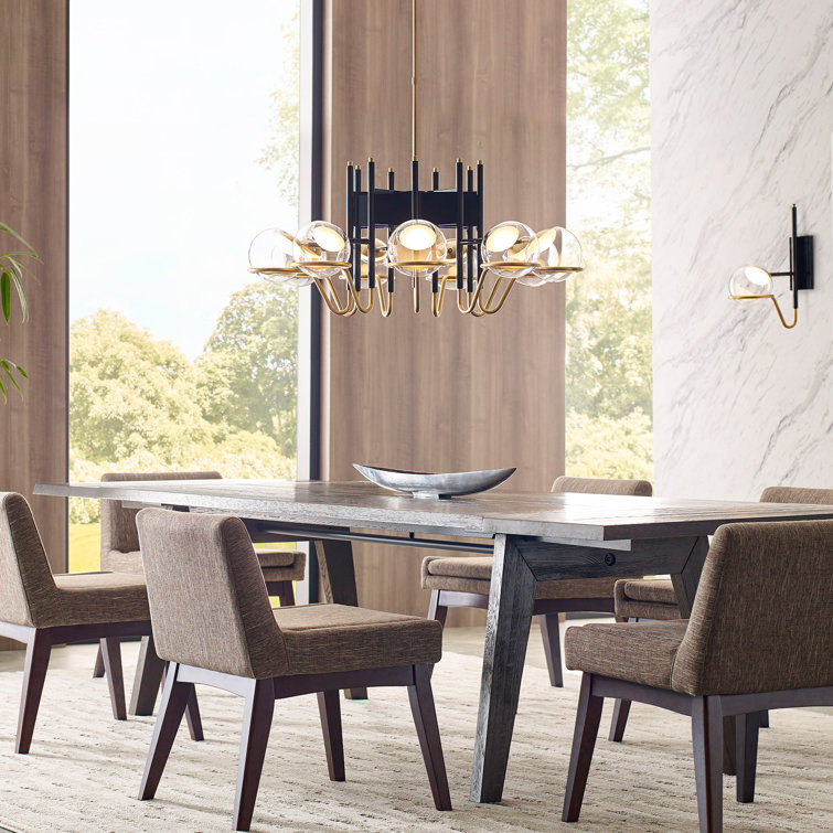 Crosby Glossy Black 37.7" LED Chandelier with Clear Glass Globes
