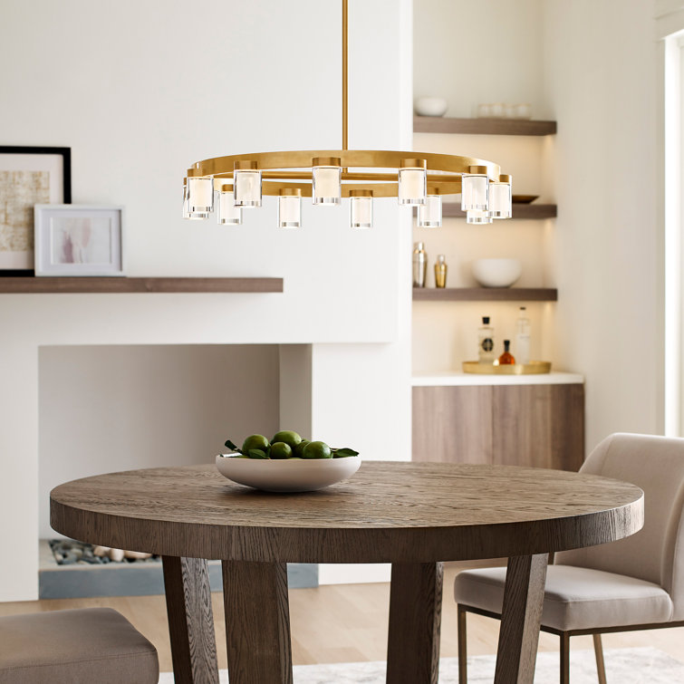 Esfera Elegance 32" Brass and Crystal LED Chandelier