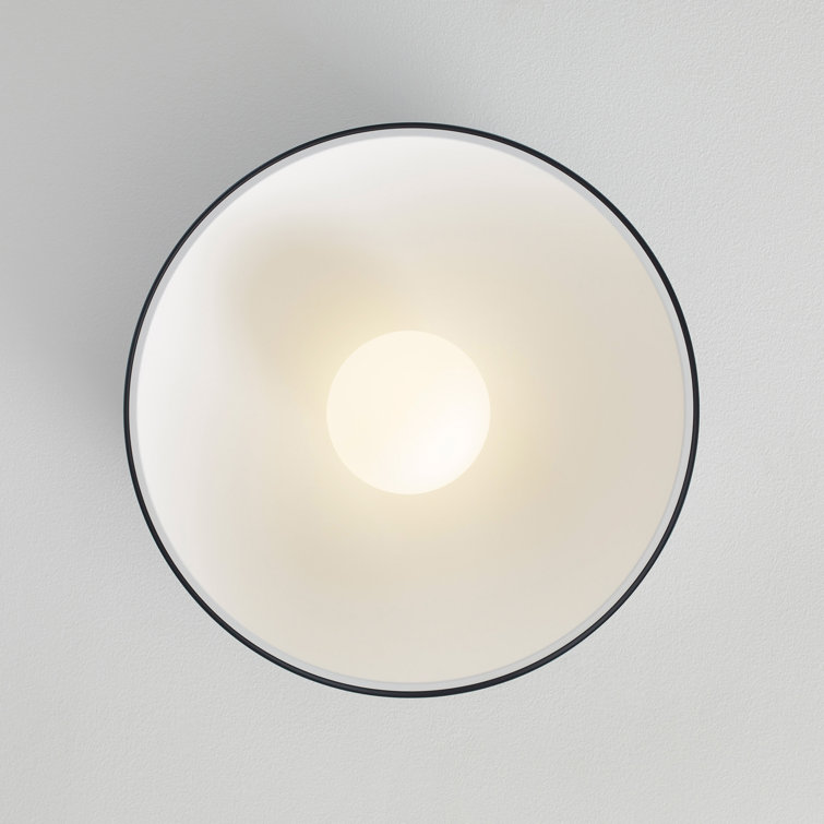 Matte Black Glass LED Drum Indoor/Outdoor Flush Mount