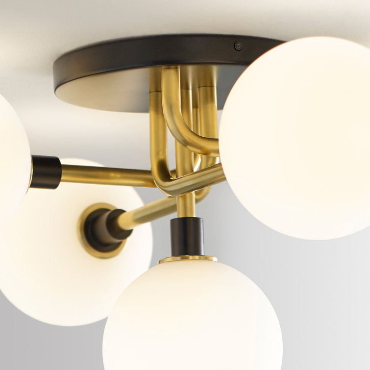 Polished Nickel 22" Glass Globe LED Flush Mount Light