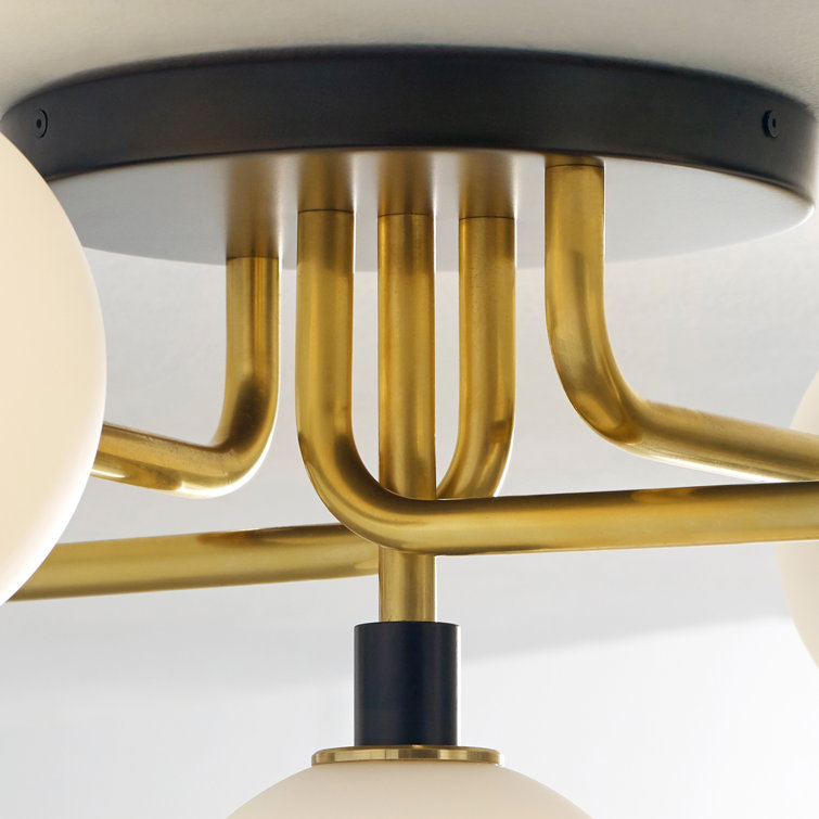Polished Nickel 22" Glass Globe LED Flush Mount Light
