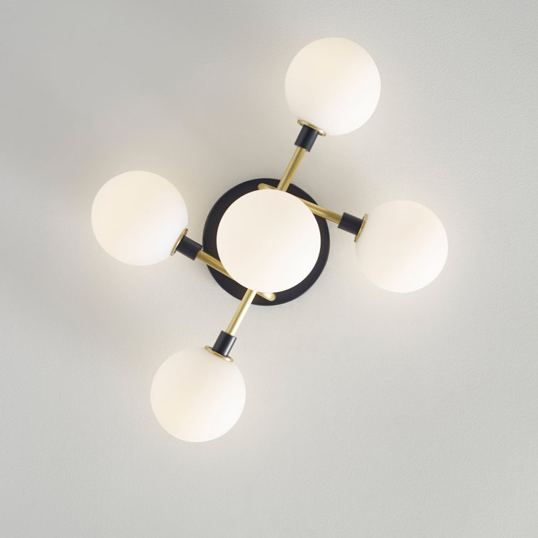 Polished Nickel 22" Glass Globe LED Flush Mount Light