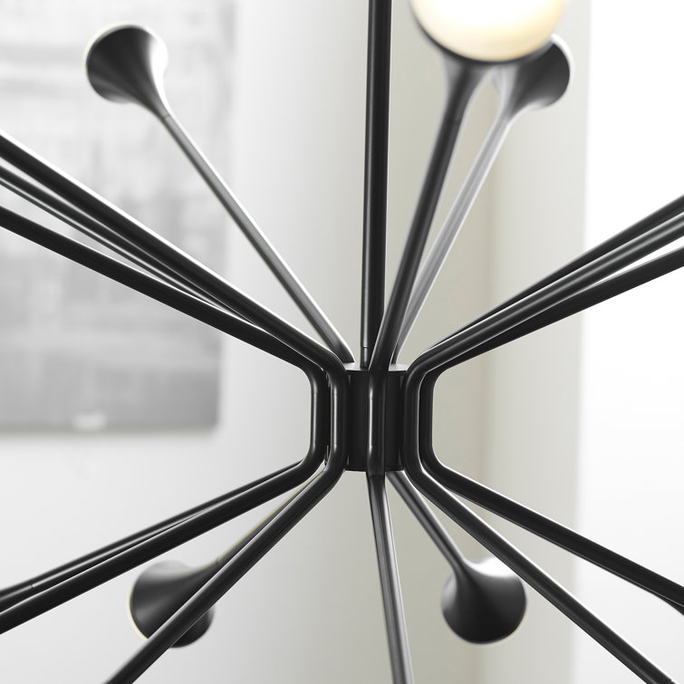 Matte Black Dual-Ring 18-Light LED Chandelier