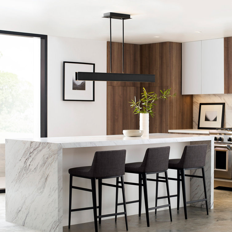 Plated Brass Linear LED Island Pendant Light
