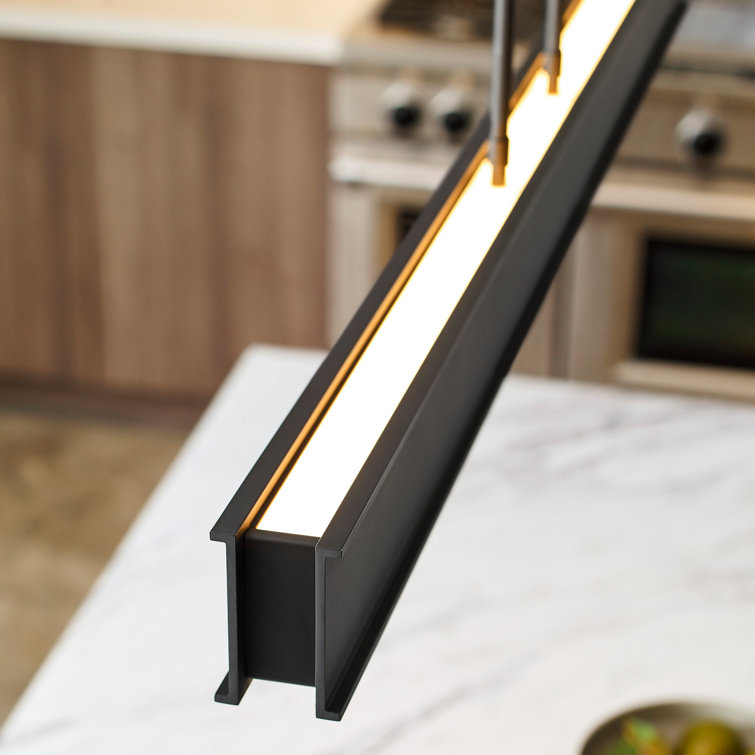 Plated Brass Linear LED Island Pendant Light