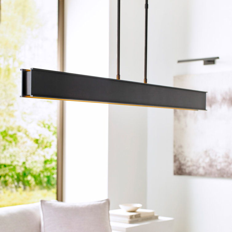 Plated Brass Linear LED Island Pendant Light