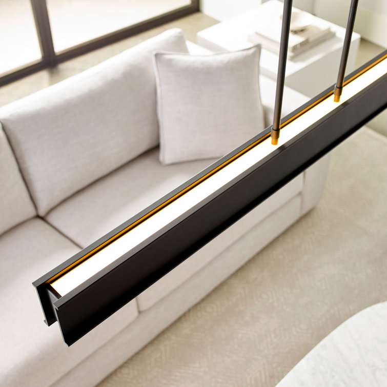 Plated Brass Linear LED Island Pendant Light