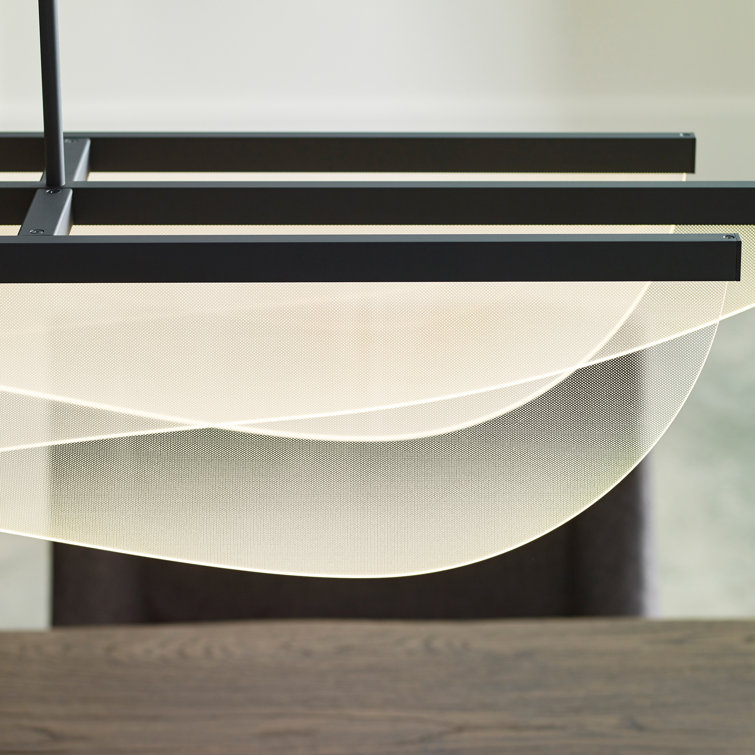 Nyra Nightshade Black 60" LED Linear Suspension with Acrylic Shade
