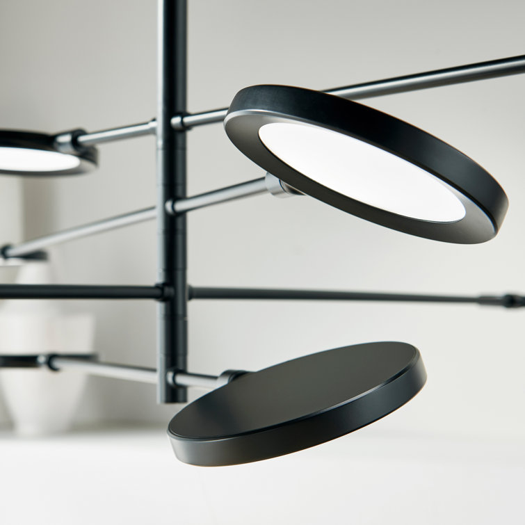 Matte Black 8-Light LED Geometric Chandelier