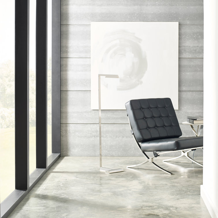 Dessau 46" Polished Nickel LED Task Floor Lamp with Adjustable Head