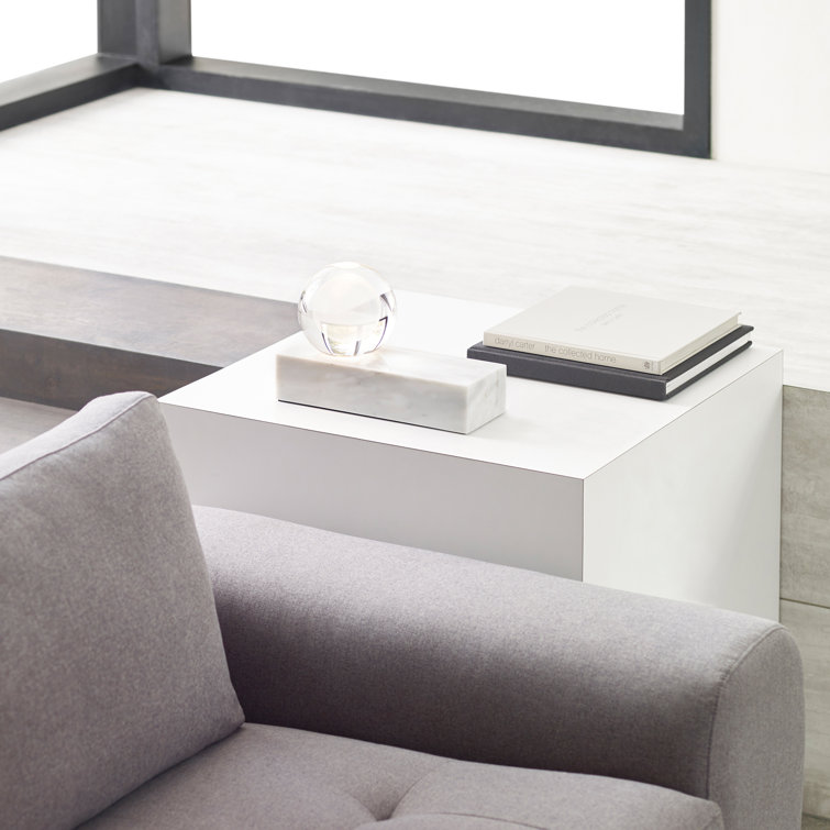 White Marble LED Outdoor Table Lamp with 3-Way Switch