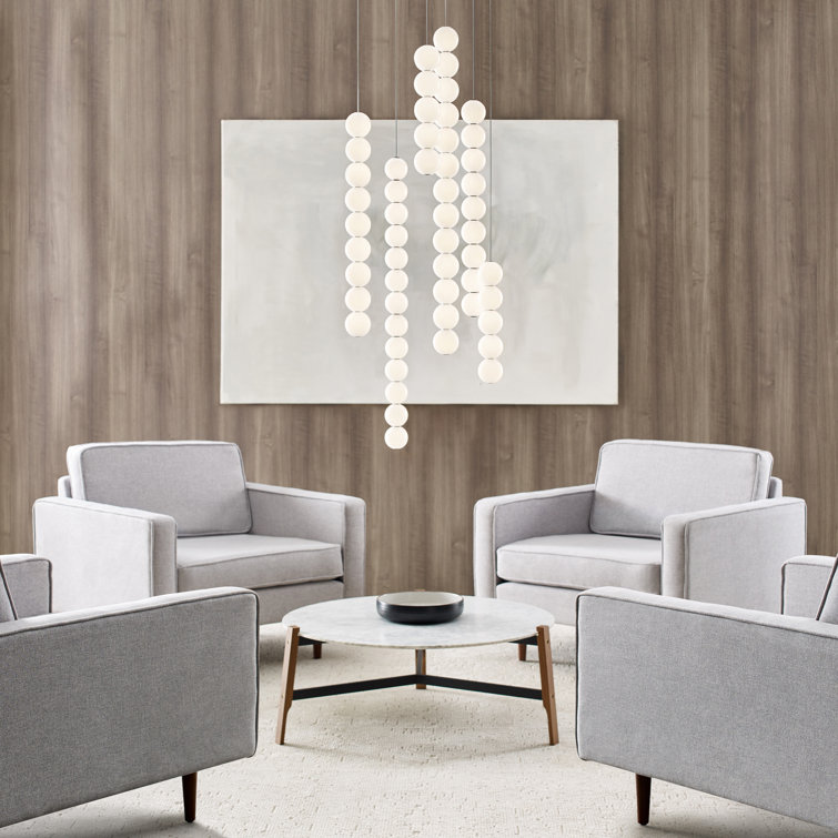 Polished Nickel Glass LED Globe Pendant Light