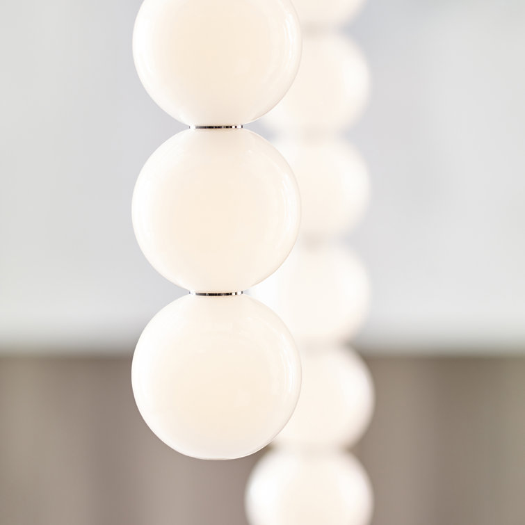 Polished Nickel Glass LED Globe Pendant Light