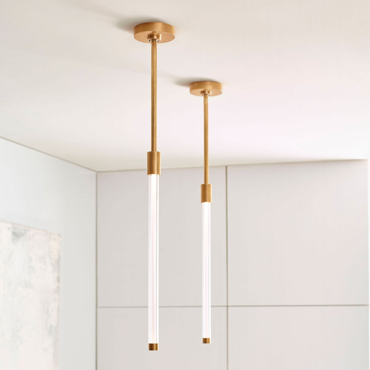 Ecliptic Natural Brass LED Pendant with Clear Glass Diffusion