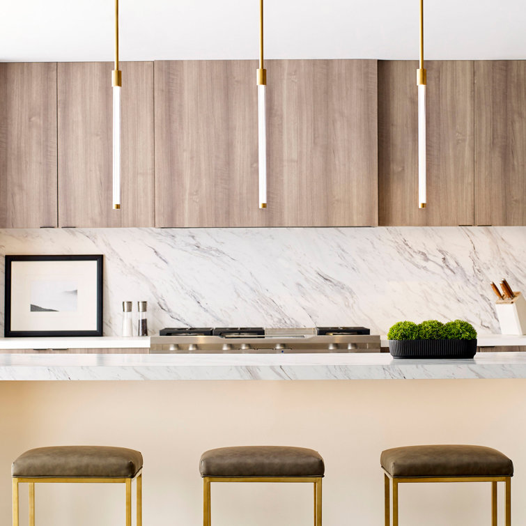Ecliptic Natural Brass LED Pendant with Clear Glass Diffusion