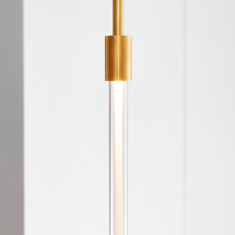 Ecliptic Natural Brass LED Pendant with Clear Glass Diffusion