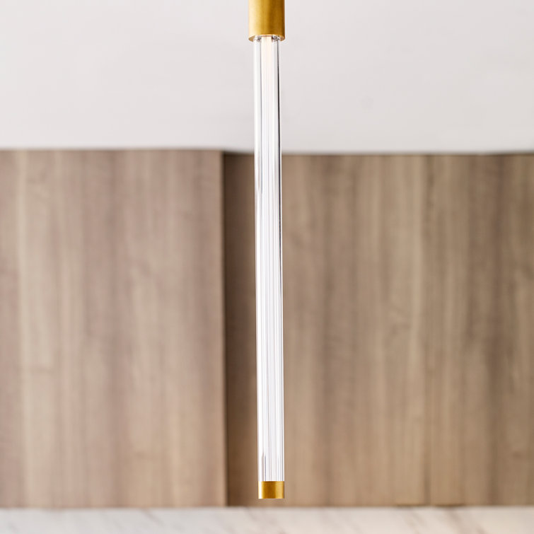 Ecliptic Natural Brass LED Pendant with Clear Glass Diffusion