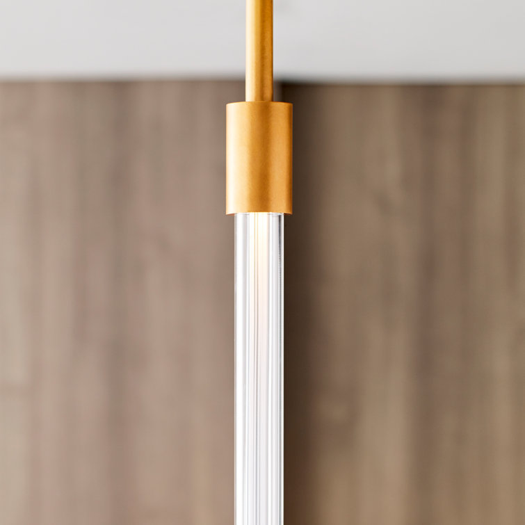 Ecliptic Natural Brass LED Pendant with Clear Glass Diffusion