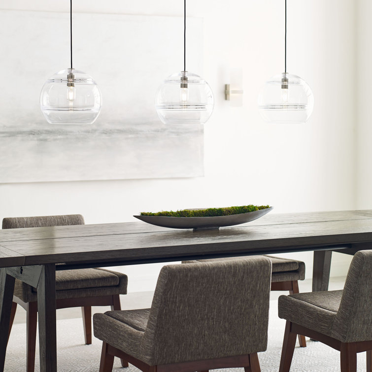 Sedona Contemporary Globe LED Pendant in Satin Nickel with Clear Glass