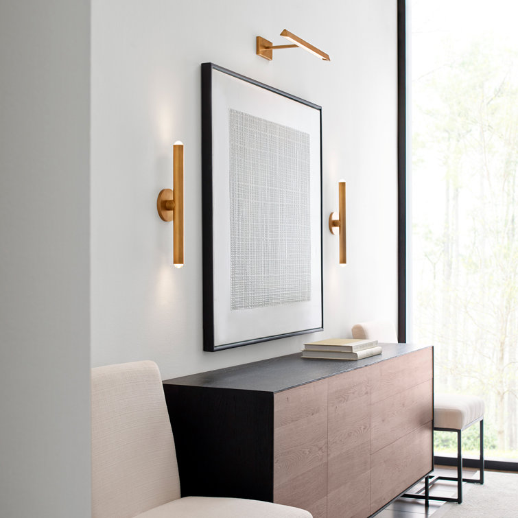 Ebell 16" Modern Dimmable LED Wall Sconce in Antique Nickel