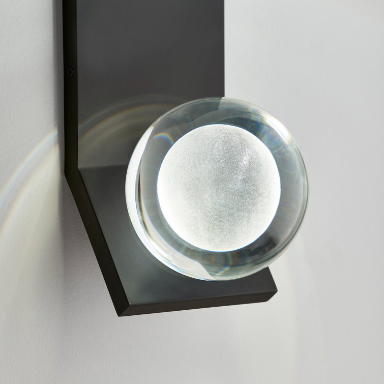Elegant Nightshade Black LED Wall Sconce with Dimmable Glass Shade
