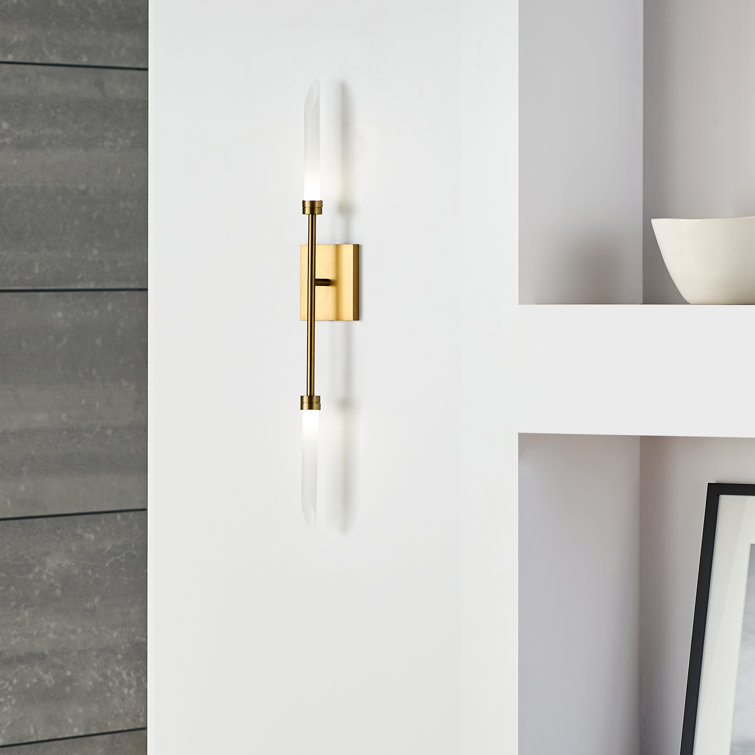 Matte Black Dual-Light LED Vanity Sconce with Glass Shades