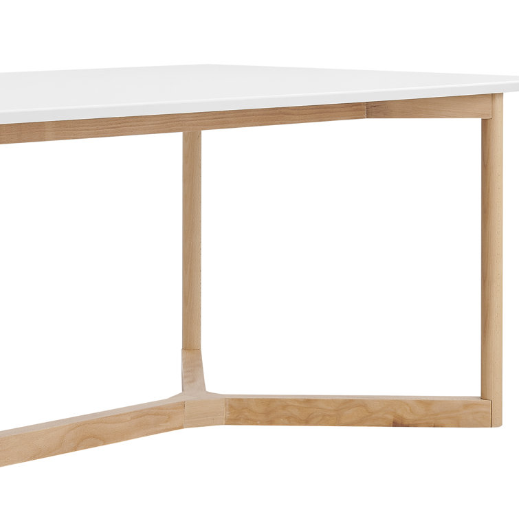 Gia White and Natural Wood Rectangular Dining Table