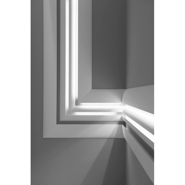 White Primed Polyurethane Crown Moulding 78-in Length