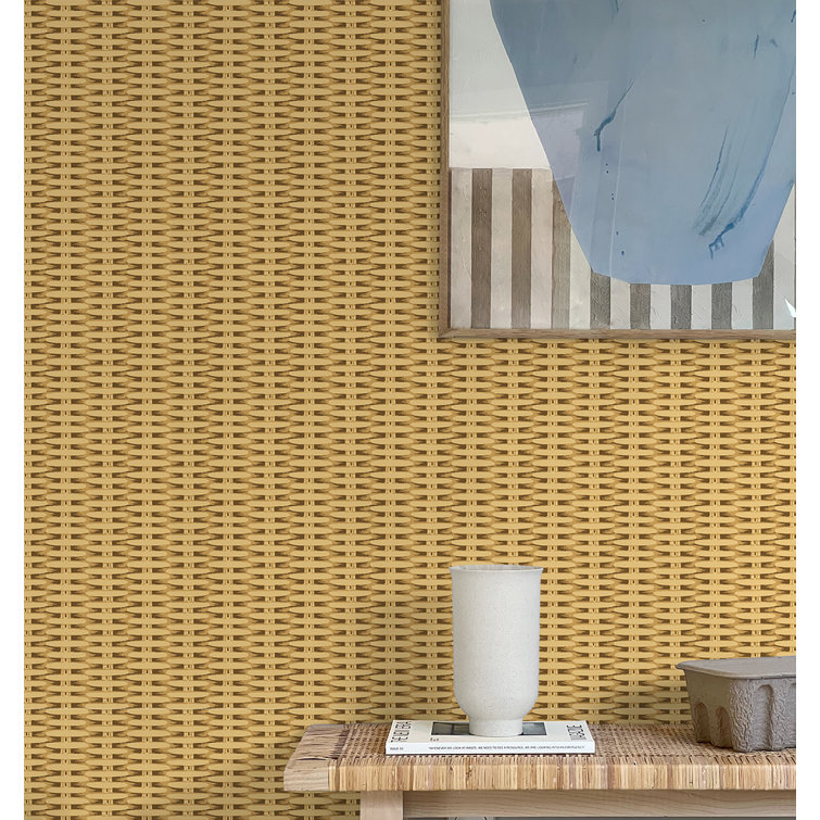 Sisal Wicker Peel and Stick Wallpaper Roll, 20.5" x 18'