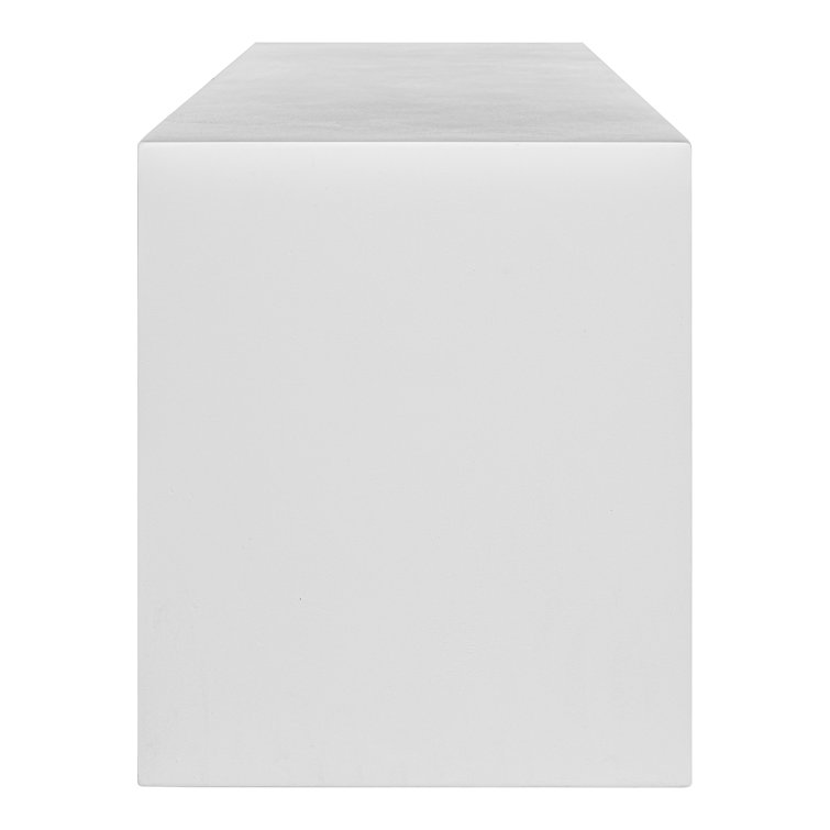 Lazarus White Fiber-Reinforced Concrete Outdoor Dining Bench