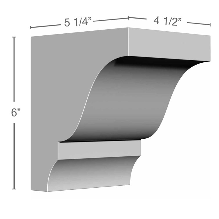 Elegant Urethane 6" H Decorative Corbel for Indoor & Outdoor