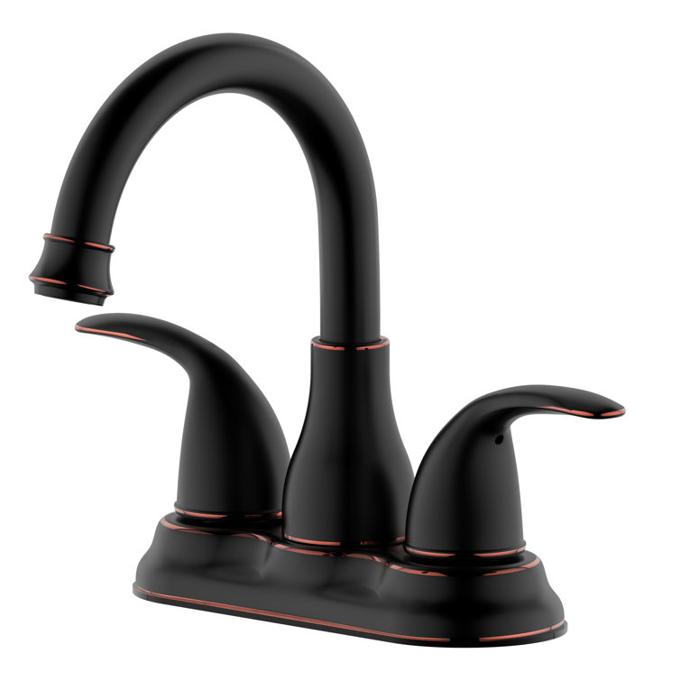 Oil Rubbed Bronze 4-Inch Centerset Bathroom Faucet with Pop-Up Drain