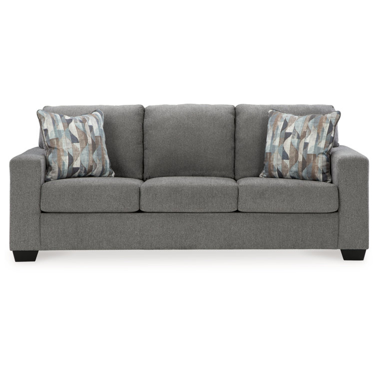 Gray Fabric Queen Sleeper Sofa with Memory Foam Mattress