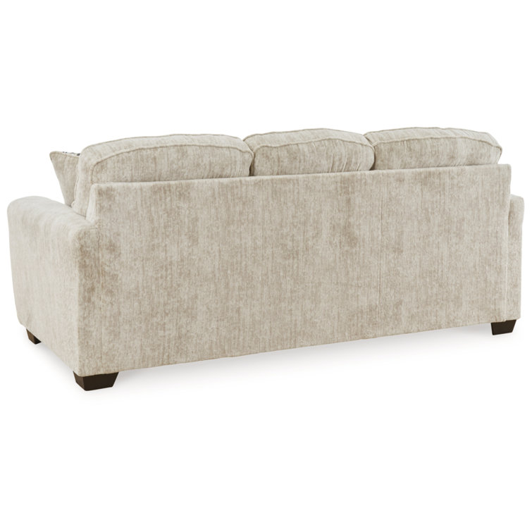 Beige Fabric Stationary Sofa with Removable Cushions