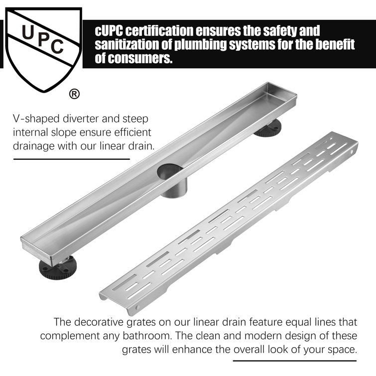 Matte Black 36" Stainless Steel Linear Shower Drain