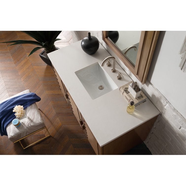 Portland 48" Whitewashed Walnut Single Vanity with Solid Wood Doors